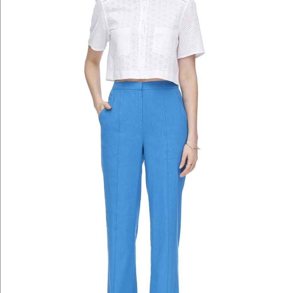 Rebecca Taylor high waisted stretch linen pants